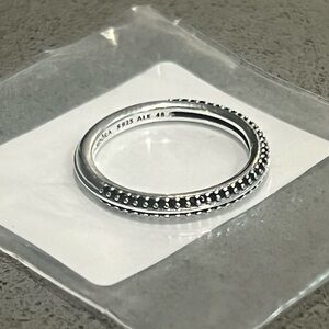 Authentic Pandora Sterling Silver Me Black Pave Ring Sz. US 4.5 EU 48